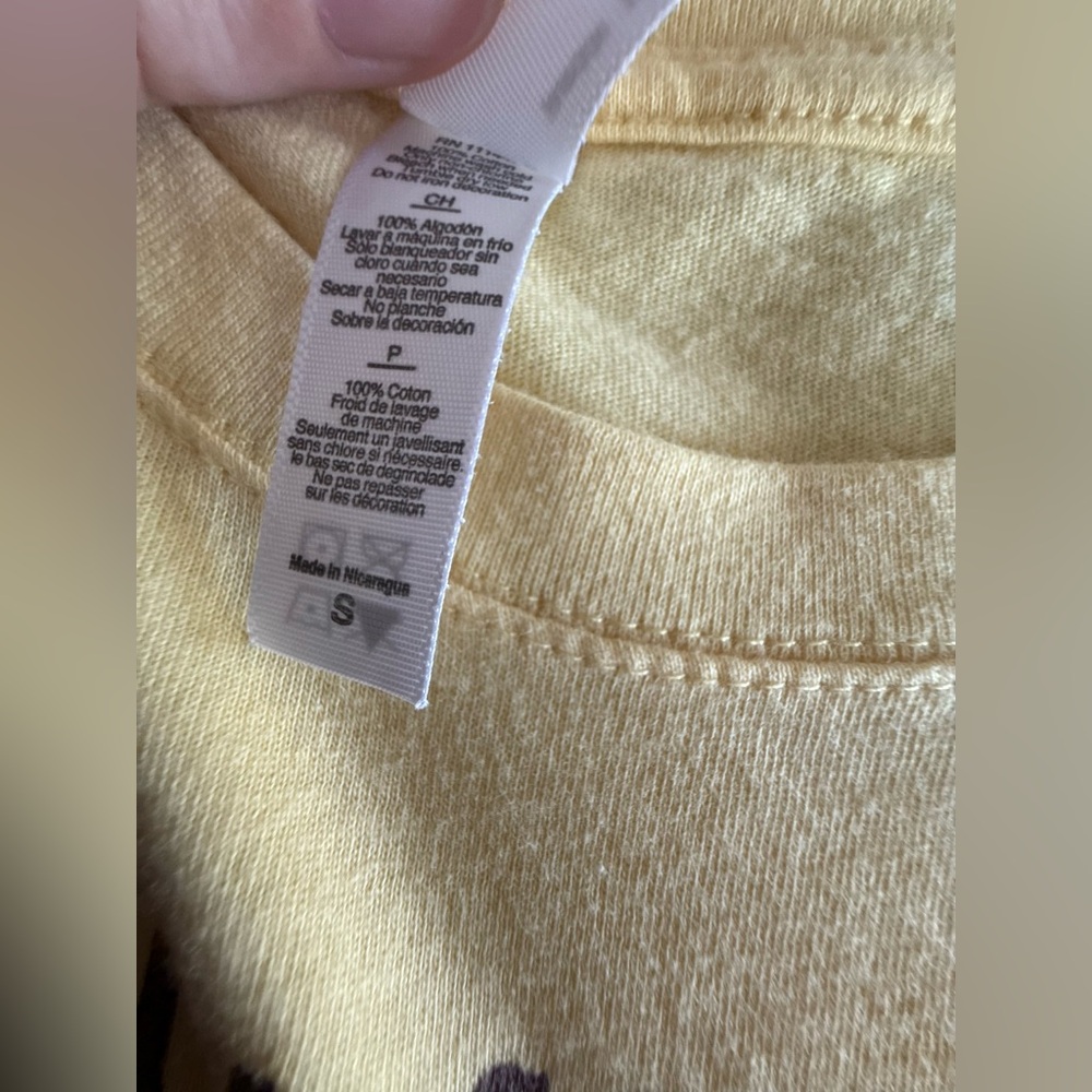 Y Que Trading Post Topanga Canyon Yellow Cotton T Shirt - Size Small - 2 Stains - Picture 3 of 5